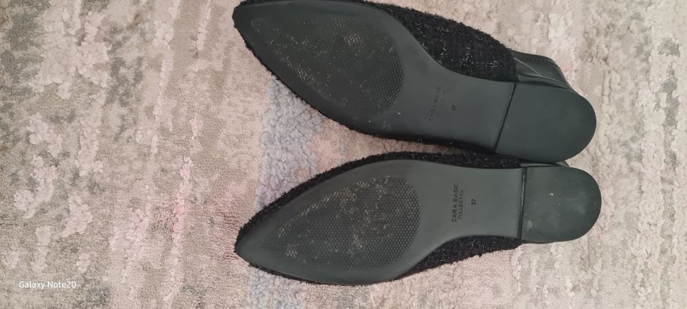 Balerini negri eleganti Zara m37 material textil