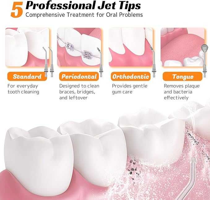 FlossJet Water Дентален безжичен иригатор с 300 мл преносим