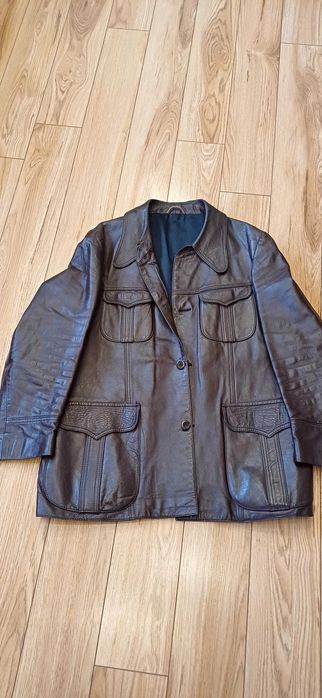 Haina maro vintage bărbați, piele naturala