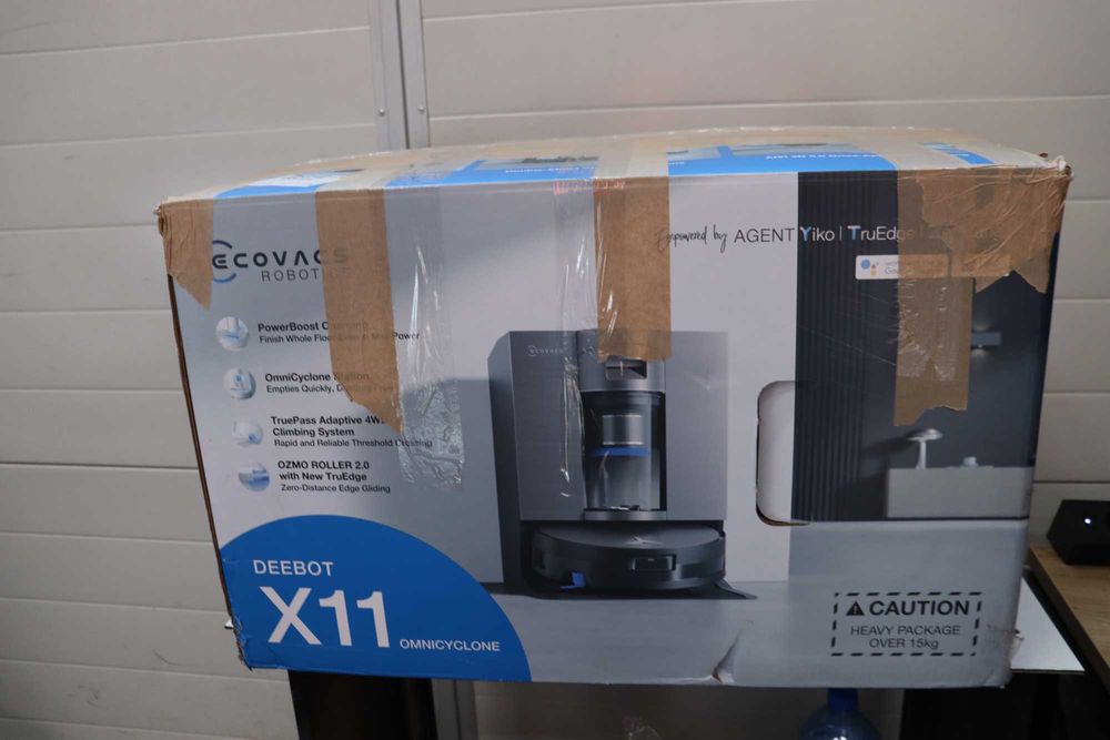 ECOVACS X11 OMNICYCLONE Роботизирана прахосмукачка с функция за моп, струя и 19 500 Pa, изкачване 4 см удължаващ се моп, PureCyclone, авт. изпразване