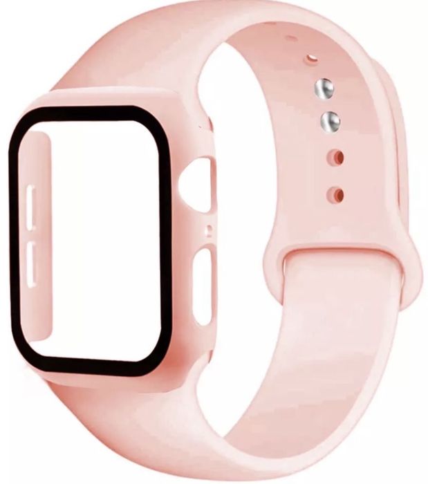 Bumper Curea Silicon + Husa cu Geam Incarcator Ceas Apple Watch