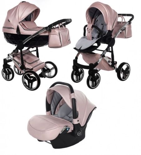 JUNAMA fluo line pink ДЕТСКАЯ КОЛЯСКА 3 В 1