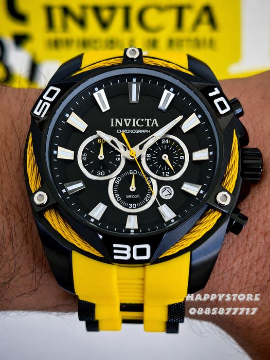 INVICTA Vanguard Yellow/Black 50 mm, Инвикта нов мъжки часовник