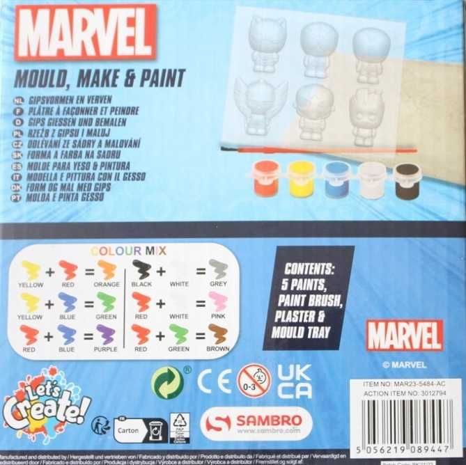 Гипсови фигурки MARVEL, отливки „Направи си сам“ + бои 6 бр.