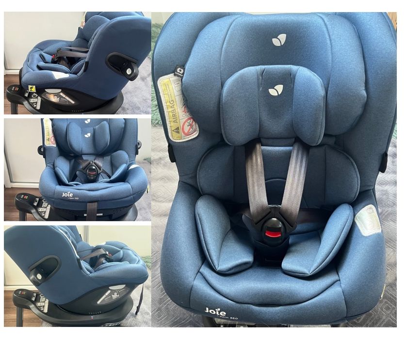 Scaun auto i-Spin 360 i-size  de la bebe 40-105 cm - Deep Sea JOIE , R129, cu adaptor bebe, impecabil