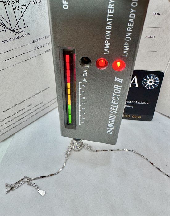 Сребърна гривна с мойсанит (Диамант) 0.5 карата