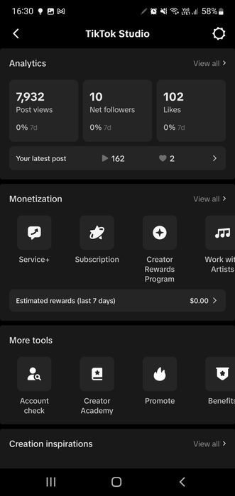 Creez profile TikTOK din USA profile