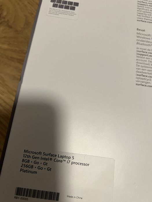 Microsoft Surface Laptop 5 - 15inch - i7 - 8GB - 256GB NOU