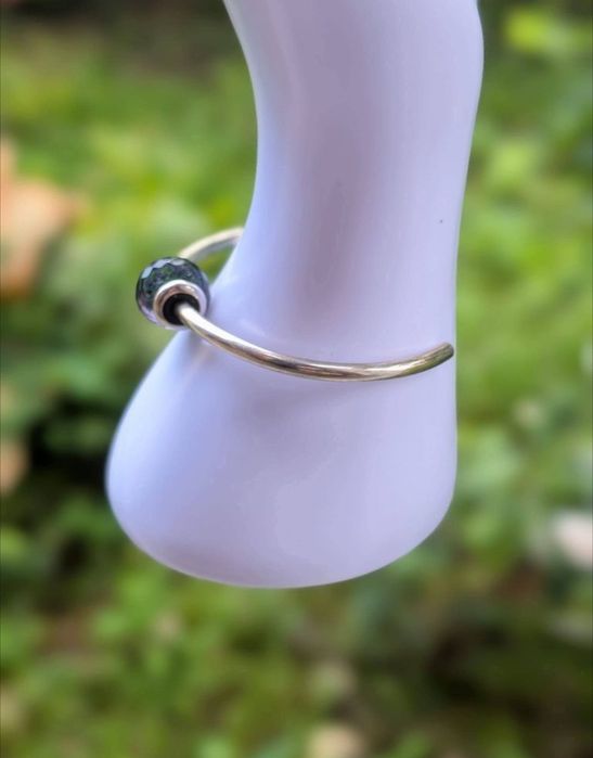 Veche bratara semi fixa din argint de 925, ametist, Trollbeads