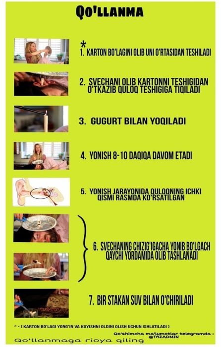 Quloqdagi ichki kirlarni tozalaydigan svecha. Donasi 10 ming