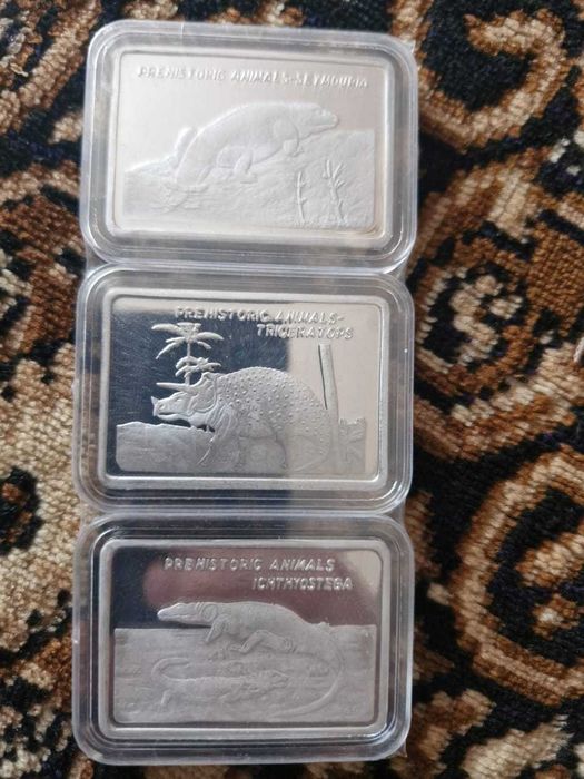 Монеты Динозавры. Набор.