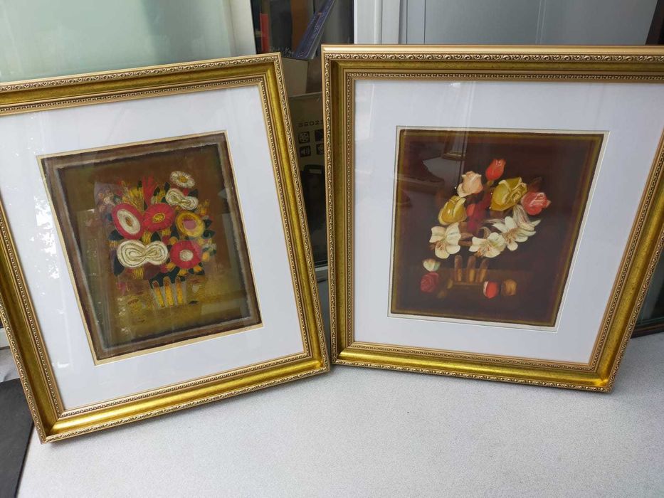 Corneliu Petrescu-colectie 5 tablouri, semnate, ulei, tehnica mixta