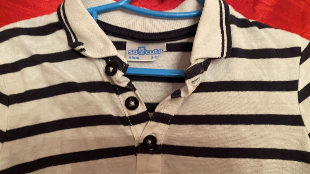 Tricou cu dungi negre cu alb maneca lunga