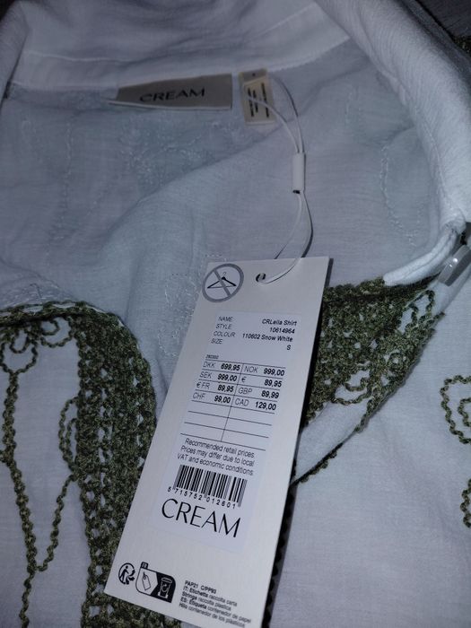 Camasa bumbac 100%, cu broderie manuala olive, model deosebit, noua