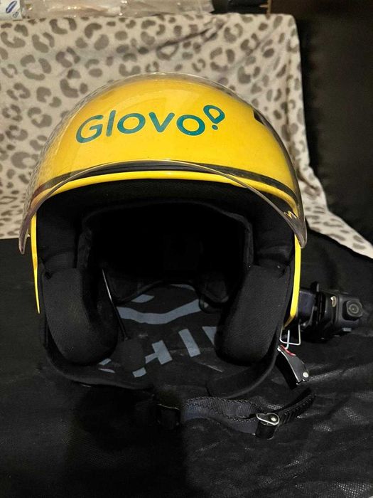 Casca moto glovo marimea m cu casti microfon camera filmat incorporat