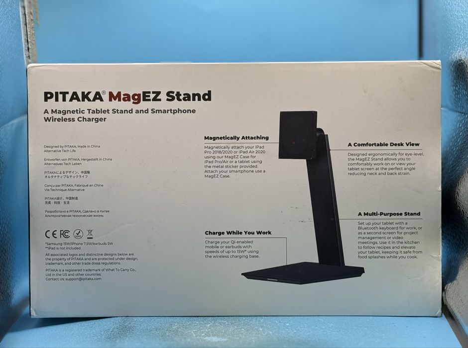 НОВО! PITAKA MagEZ Stand, магнитна стойка за таблет и безжично зарядно