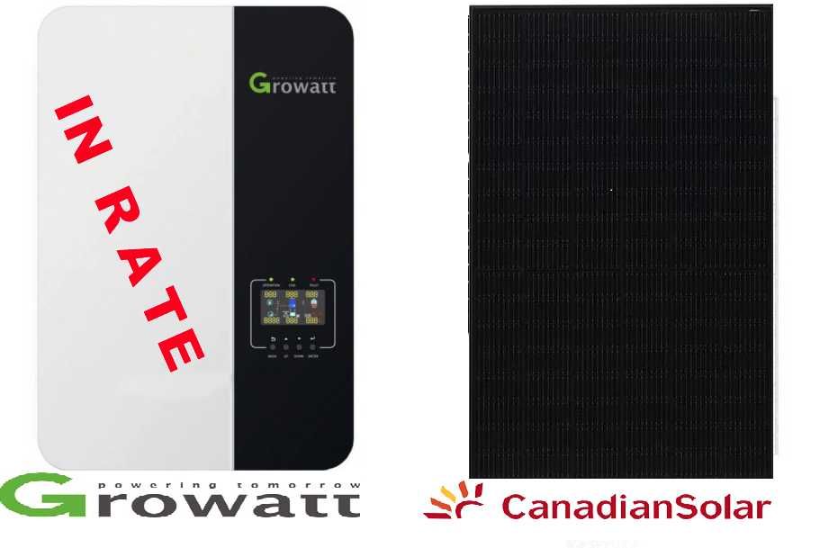 KIT FOTOVOLTAICGrowatt 6 kw/5,2kw-LIFEPO4 +Presetare montaj