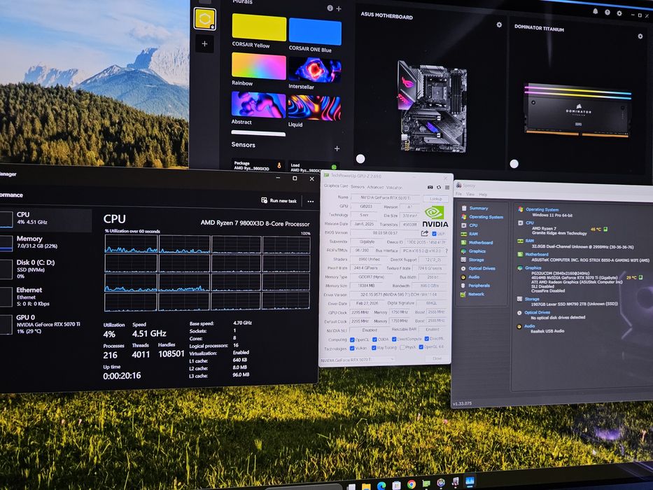 Pc Gaming-Ryzen 7 9800X3D-Rtx 5070Ti-32 Gb Ddr5-Ssd 2Tb-NOU