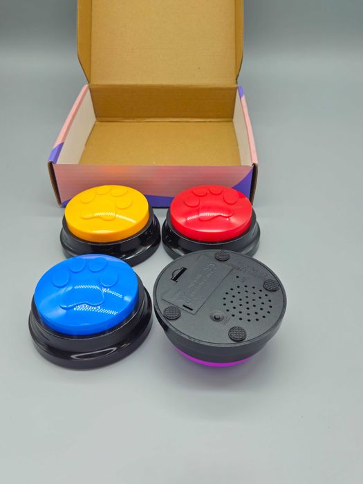 Нови! Комплект 4 бр. записващи бутони за комуникация с куче цветни!