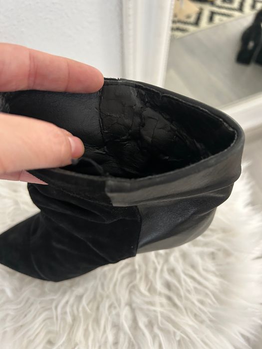 Botine MINELI BOUTIQUE, toc inalt, piele