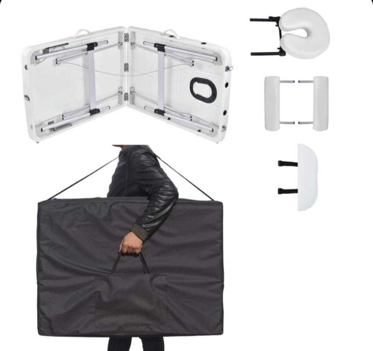 Двусекторна алуминиева козметична масажна кушетка –бял и черен цвят