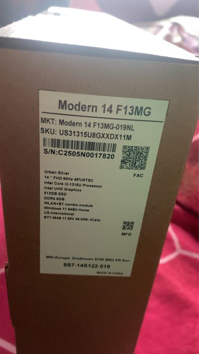 Laptop gaming msi modern 14
