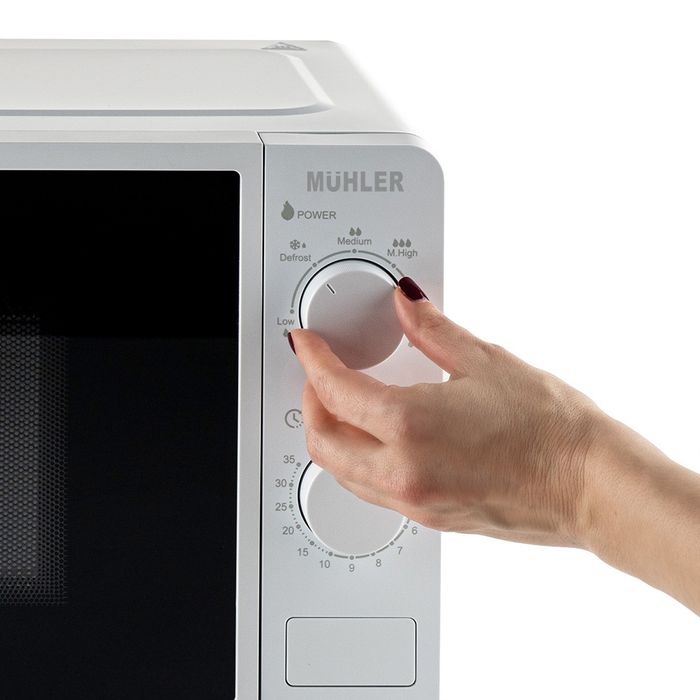 Нова бяла механична микровълнова фурна Мюлер/Muhler 20 литра
