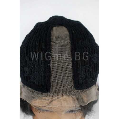 Дълга черна чуплива лейс фронт перука Джулиета