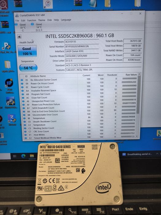 Intel SSD 1TB /960.1GB ( вечният диск)