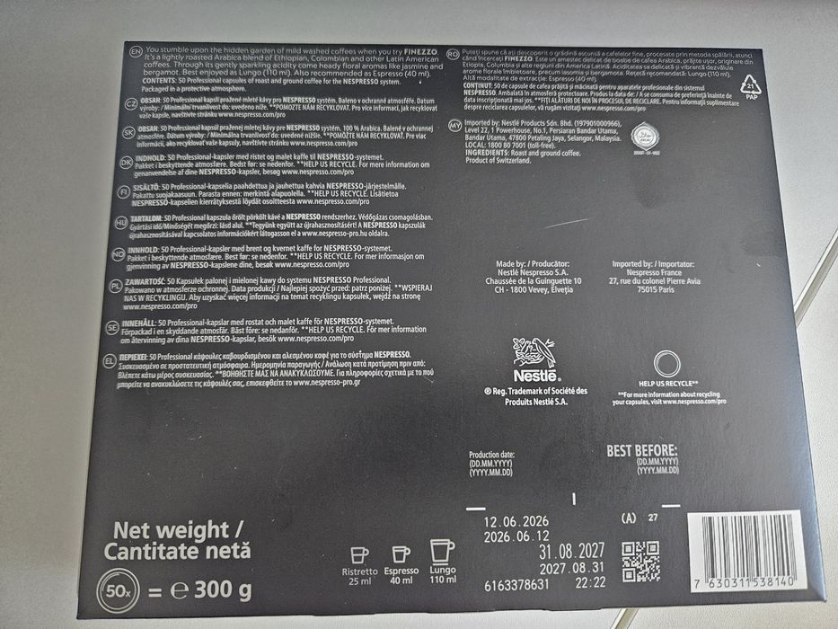 Capsule Nespresso Finezzo