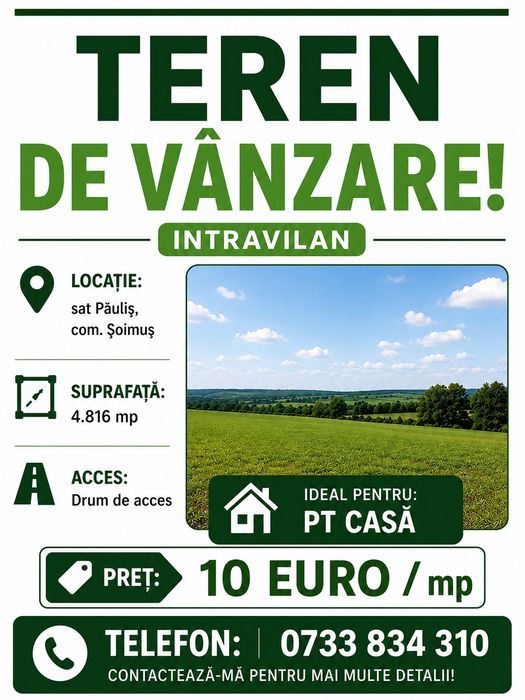 Vînd teren intravilan