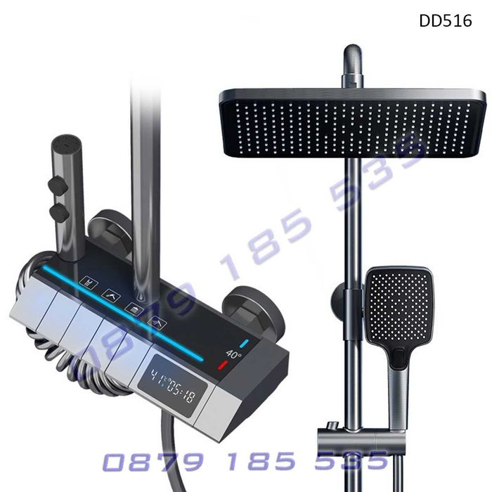 Пиано душ система светлини модерни функции лед дисплей смесител пита