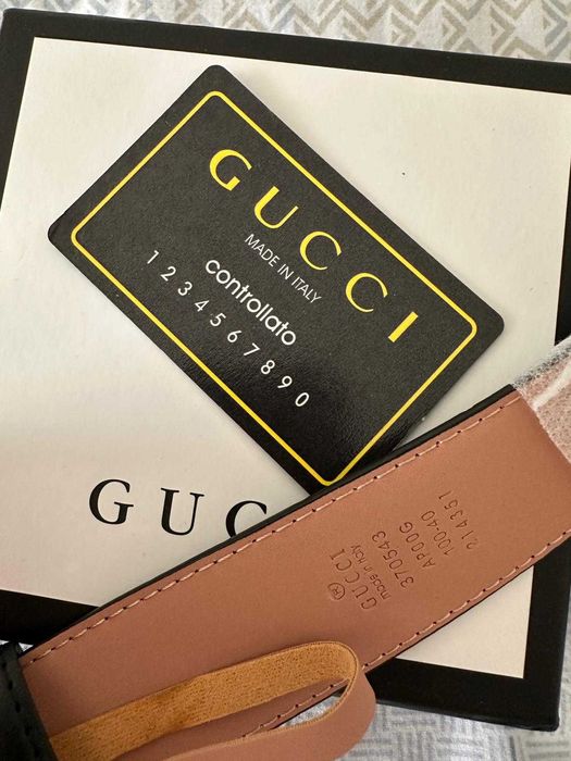 Curea Gucci neagră 110 cm – cataramă aurie