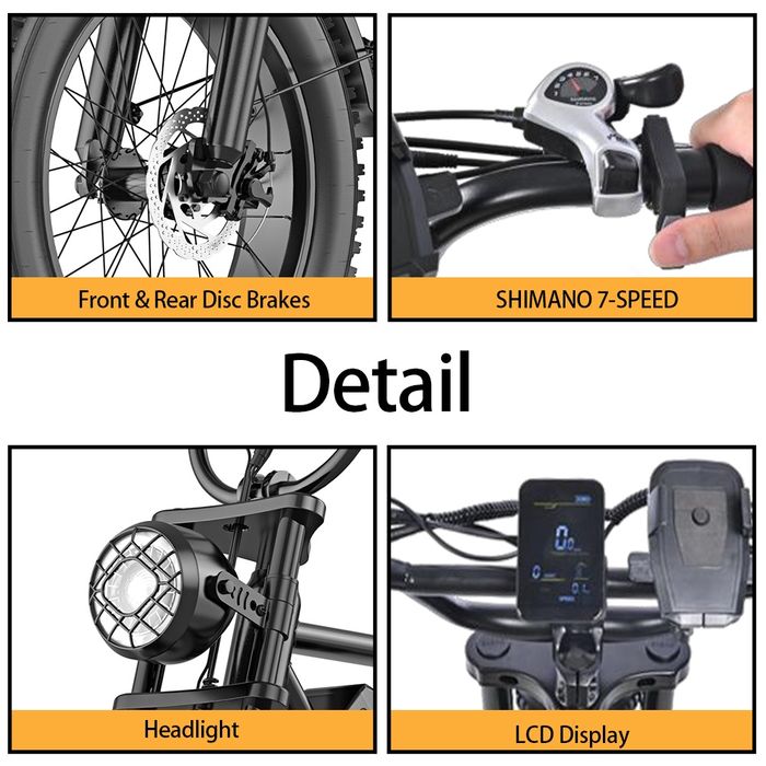 НОВ! Електрически Велосипед HEADEER BK20 (750W, 48V 20Ah,50km/h) – Fat Bike E Bike