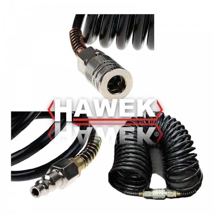 НЕМСКИ Полиуретанов Спирален Маркуч за въздух HAWEK + ЛЕД ФЕНЕР