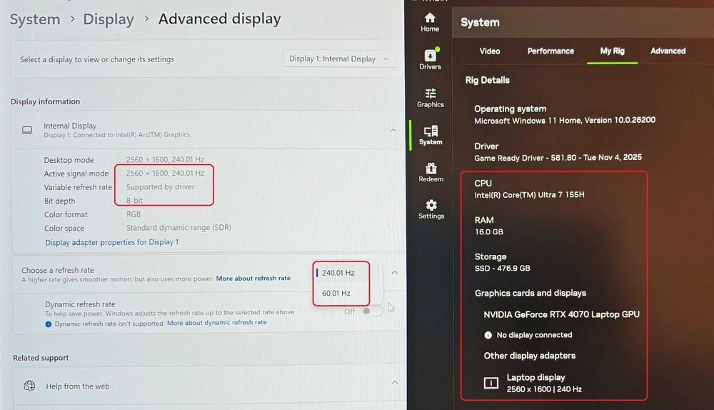 MSI Pulse 16 AI/Ultra 7 155H/RTX 4070 8GB/16GB RAM/512GB SSD/QHD 240hz