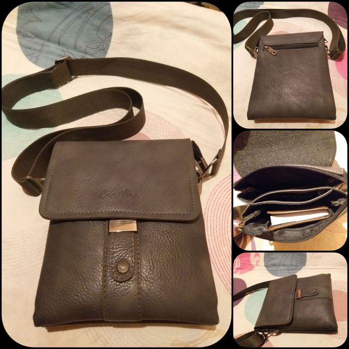 Мужская Кожанная Сумка Клатч на Плечо. "CANTLOR"