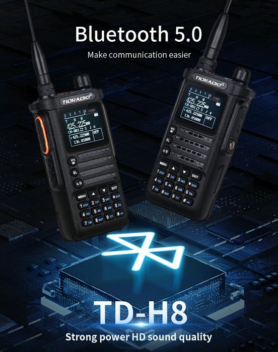 Нов модел мощна радиостанция Уоки Токи TIDRADIO TD H8 10W с Bluetooth