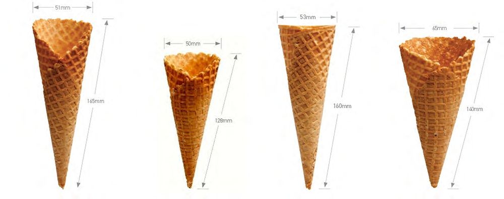 Muzqaymoq vaflilari konus fakel optom narxda