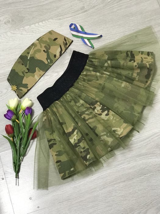 Юбка с пилоткой на 9 мая для девочки