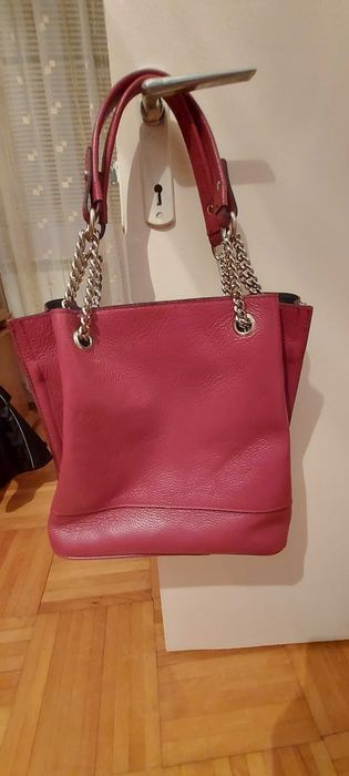Geantă piele roz