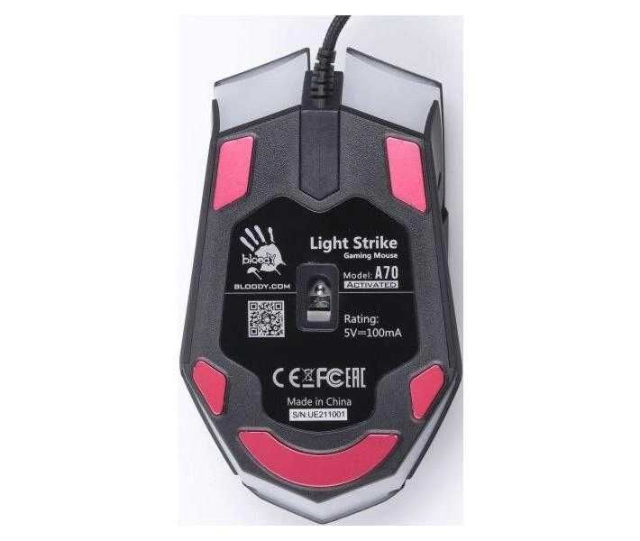 Проводная игровая мышь Bloody A70 (MATTE BLACK) Light Strike Mouse 1.4