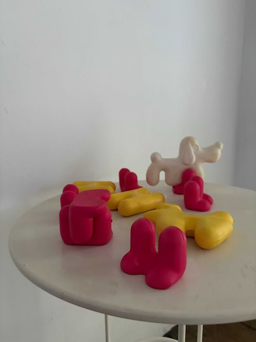 Set jucării DDR rare din plastic moale, tip puzzle, anii 70–80