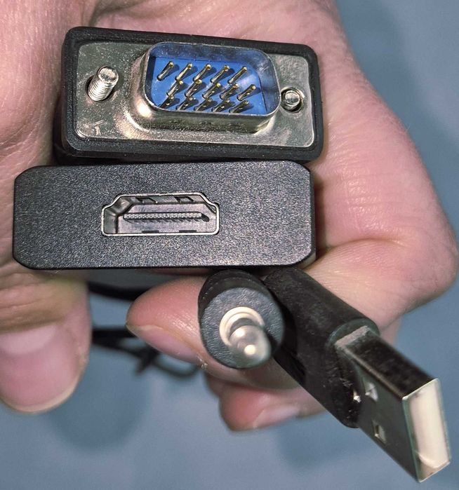 Видео адаптер, VGA/HDMI/USB/Aux, 1080P