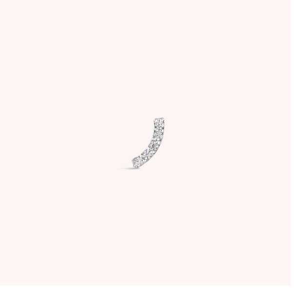 14K Solid Gold CZ Curve Flatback Earring пиърсинг хеликс