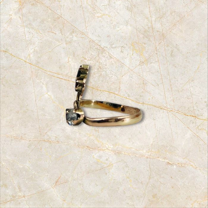 Златен пръстен 14к с ярък ДИАМАНТ 0.25ct, сапфир и рубин