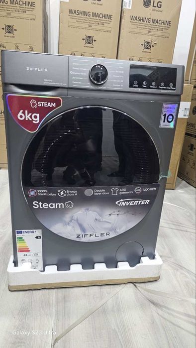 Стиральная машина ZIFFLER 6 Кг Invertor Steam пар