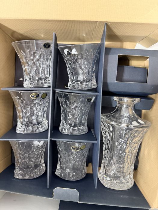 Set cristal BOHEMIA original – NOU, nefolosit (decantor + 6 pahare)