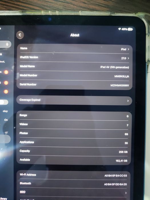 Ipad air 5 m1 256 gb + стилус