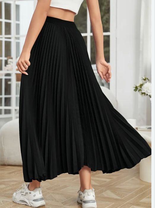 Плисирана  миди пола + подарък елек